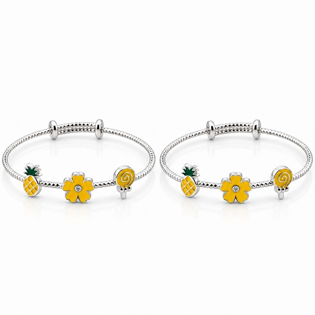 The Sweet Sunshine Enamel 925 Silver Kada set