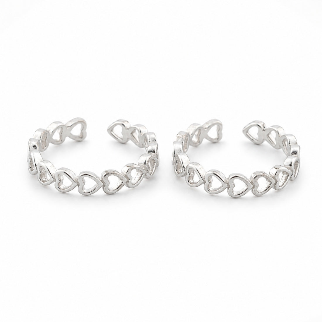 The Amara Infinite Heart Toe Rings (925 Sterling Silver Pair)