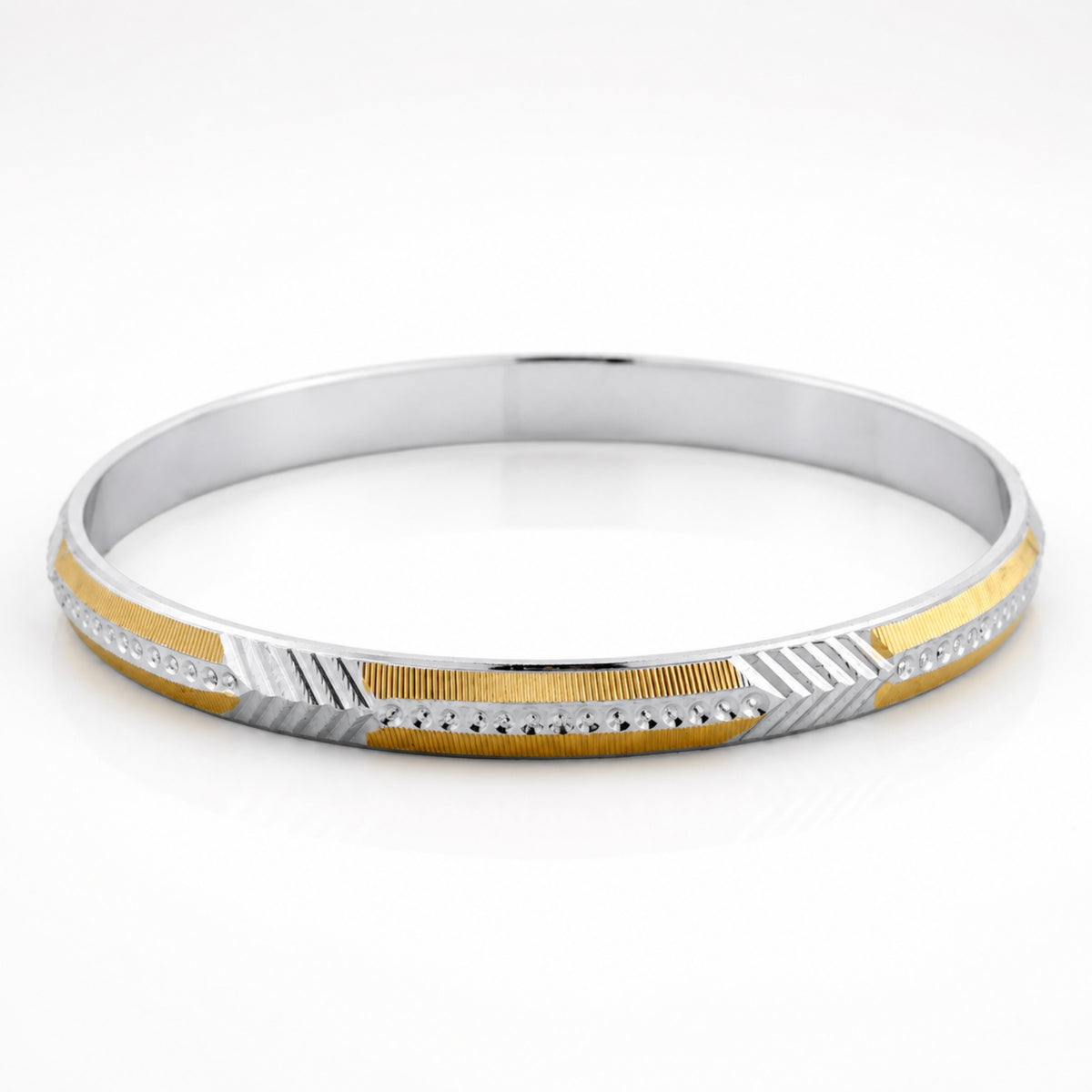 Apex Chevron Two-Tone 925 Silver Kada