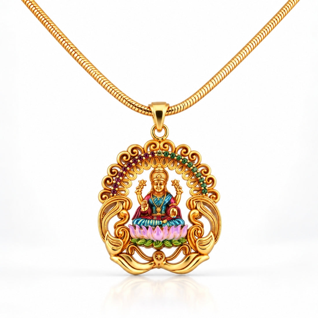 The Lakshmi Prabhavali 925 Silver Gold Plated Pendant