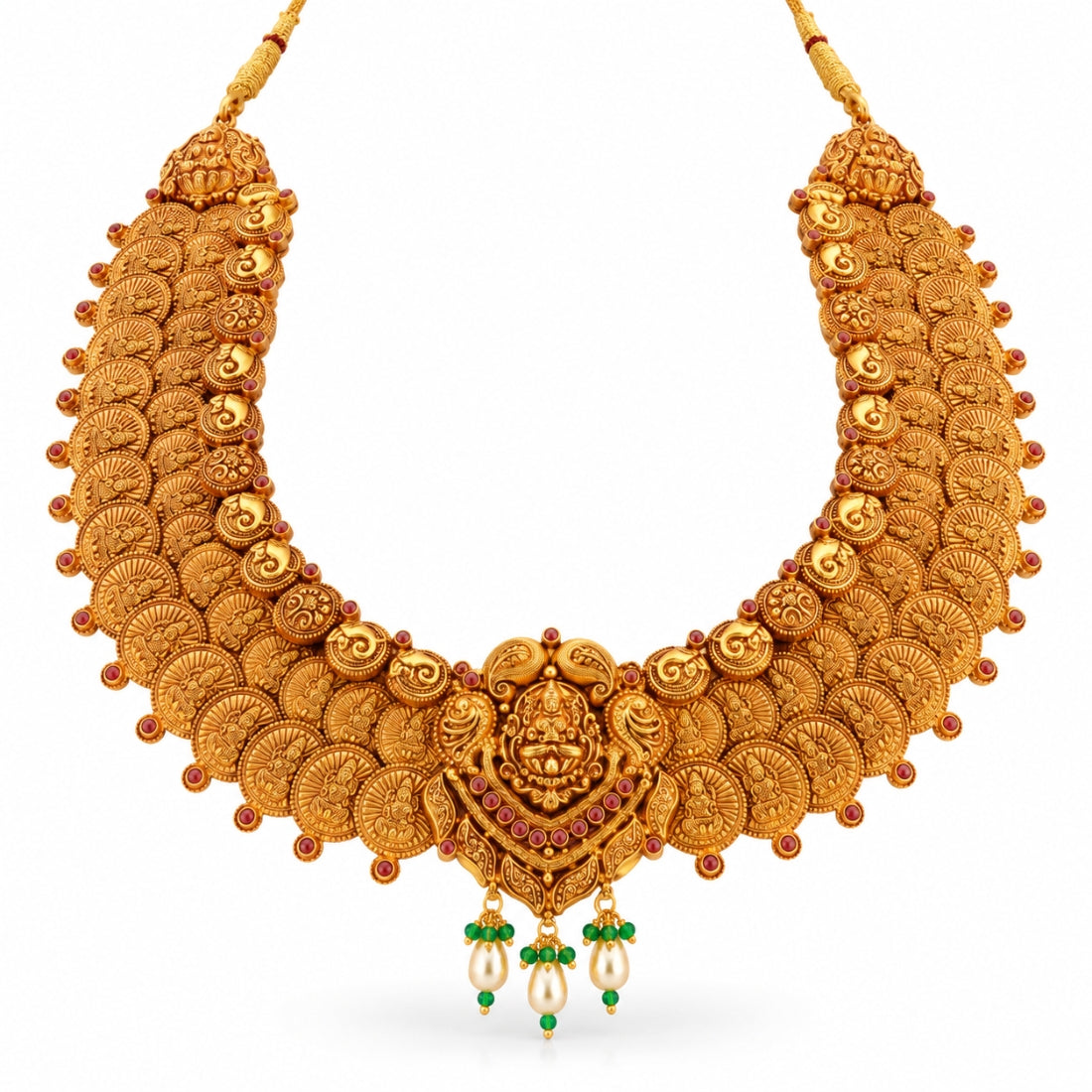 The Empress Lakshmi Pearl-Drop 925 Silver Kasu Mala