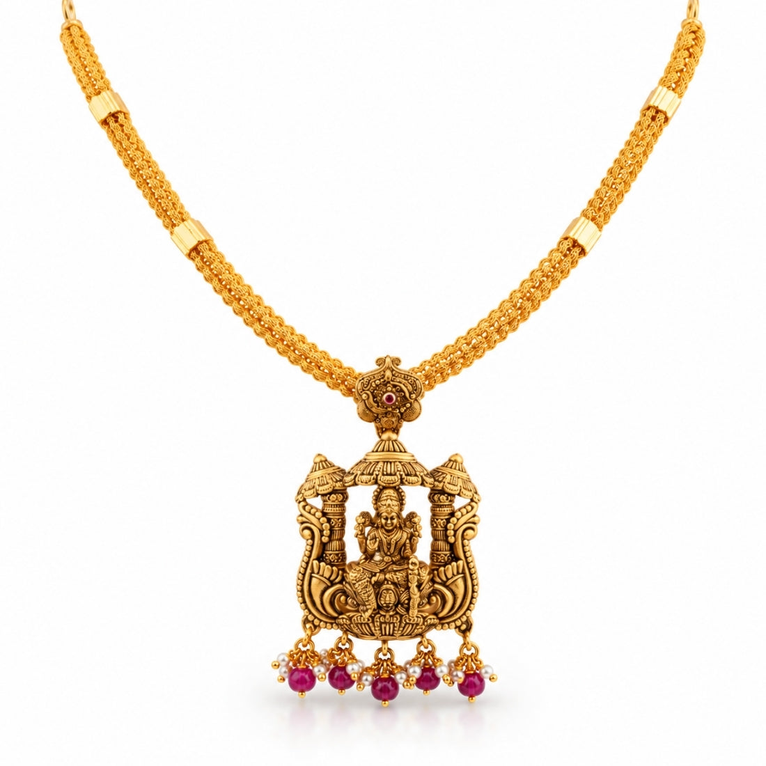 The Sanatan Lakshmi Mandapam Temple 925 Silver Necklace