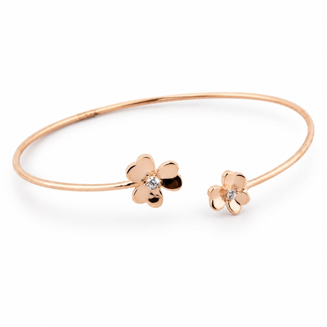 Blossom Aura Rose Gold Clover Kada