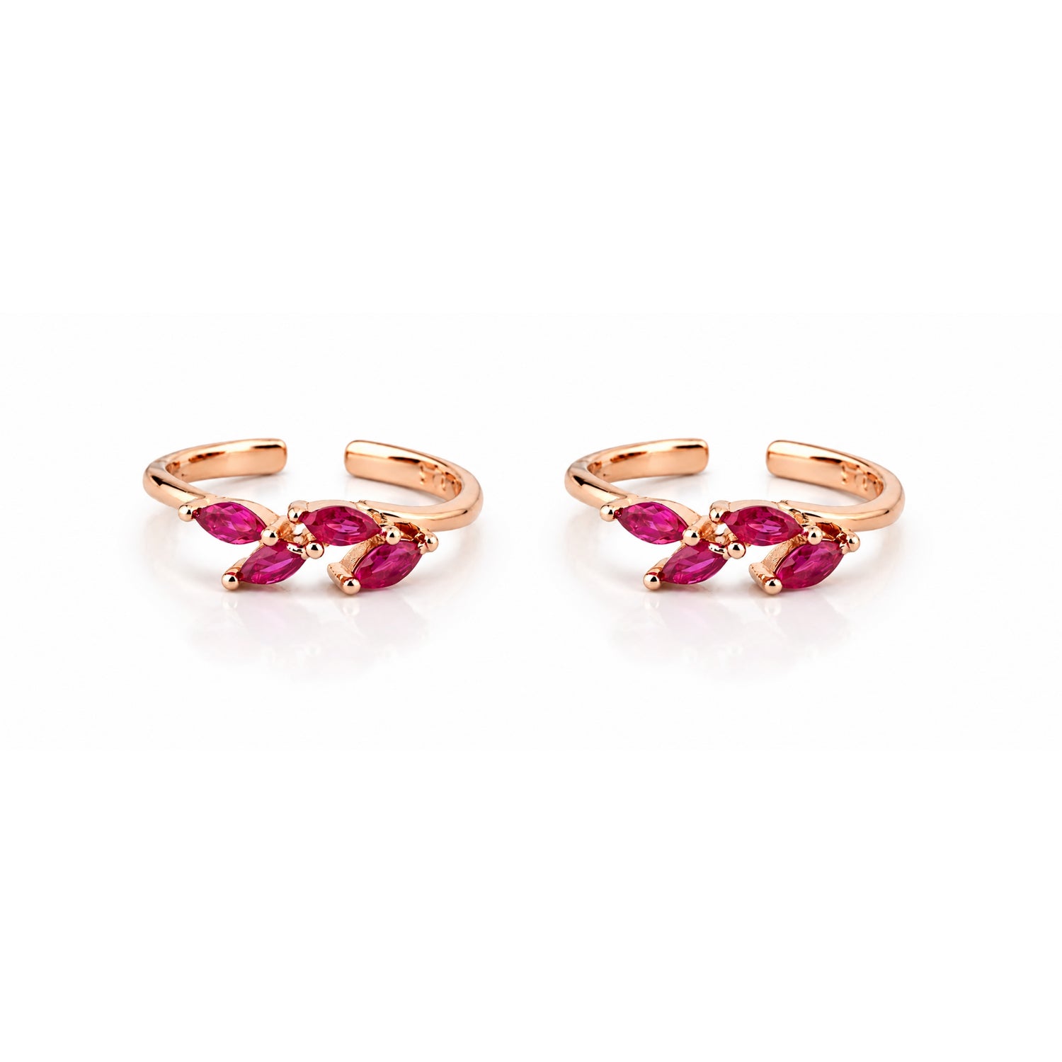 Ruby Laurel Marquise Rose Gold Adjustable Toe Rings