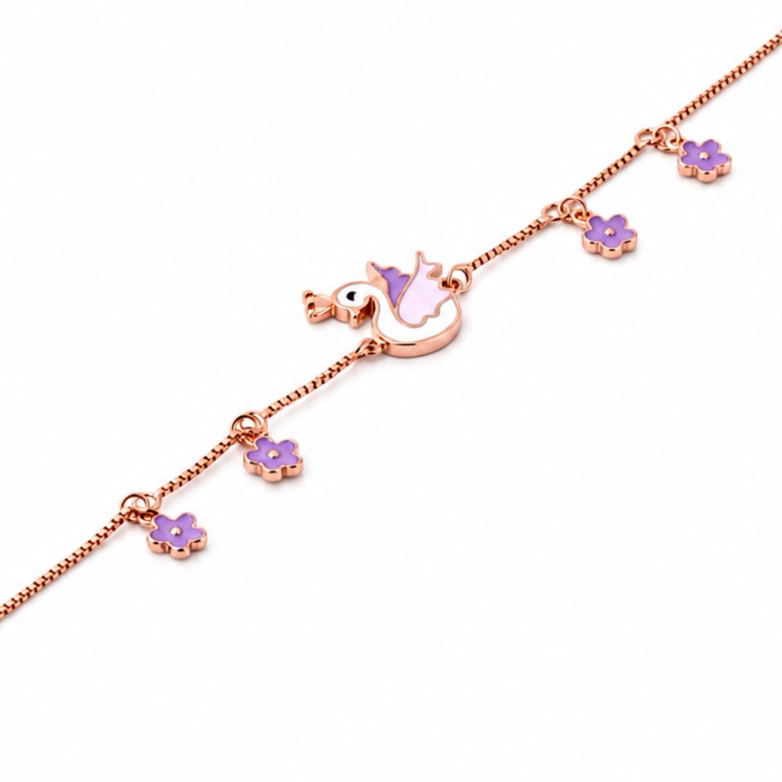 Lavender Squirrel Blossom 925 Silver Bracelet