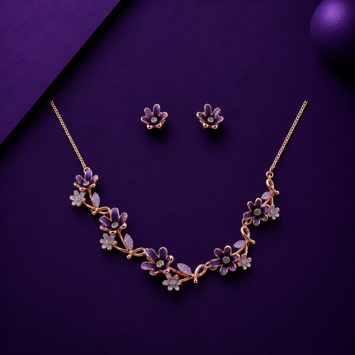 The Twilight Lavender Vine Necklace Set