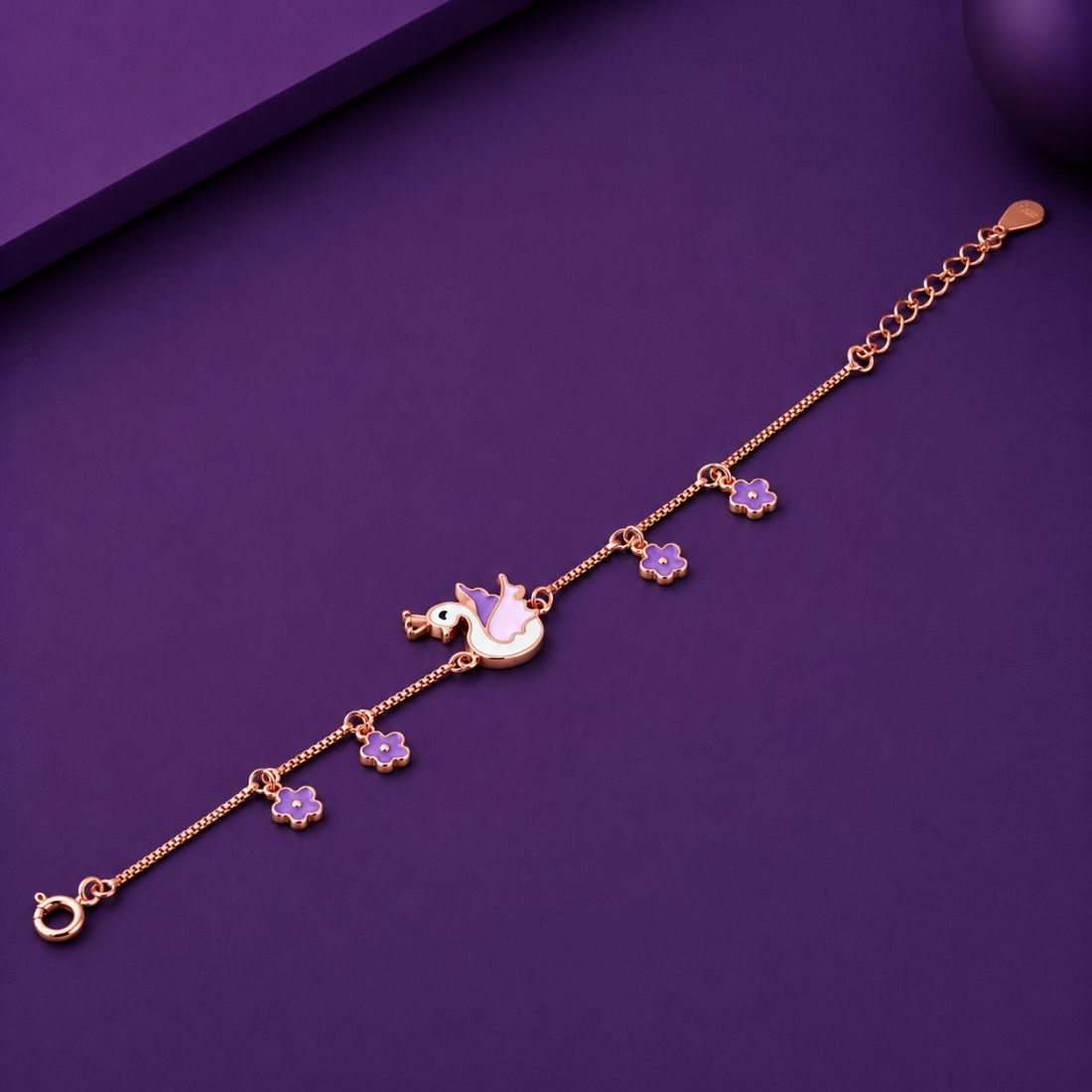 Lavender Squirrel Blossom 925 Silver Bracelet