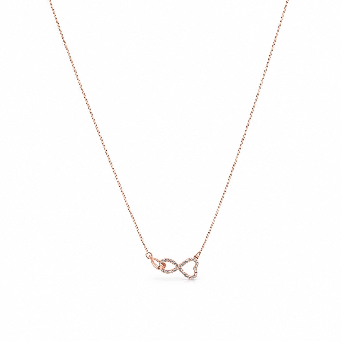 The Interlocking Heart & Infinity 925 Silver Chain