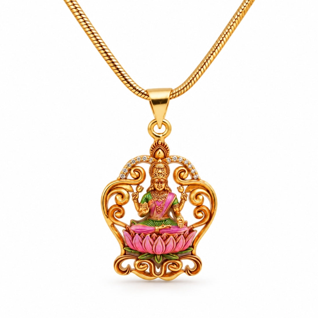 The Lakshmi Shrinika 925 Silver Gold Plated Arch Pendant