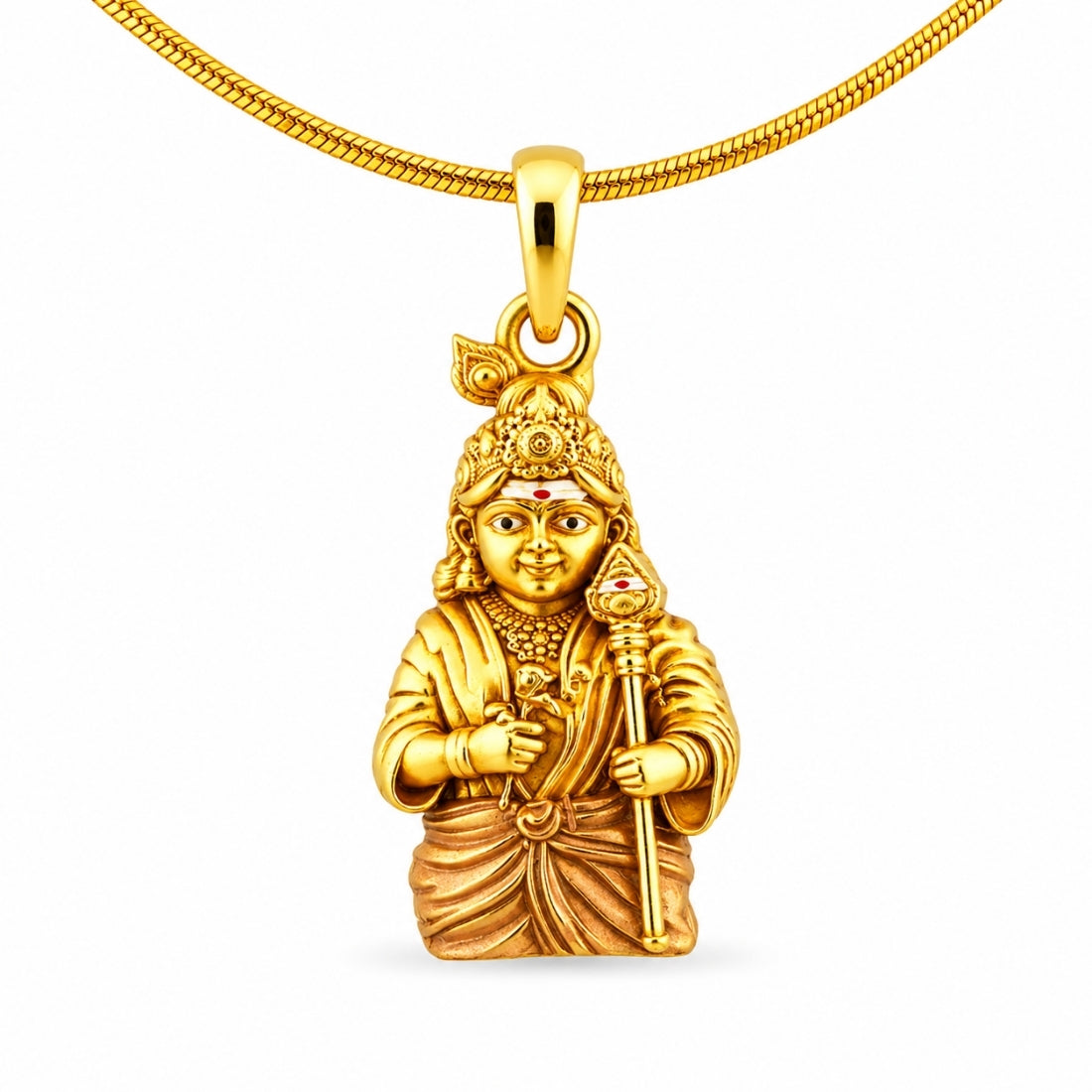 The Bala Murugan Antique 925 Silver Gold-Plated Pendant