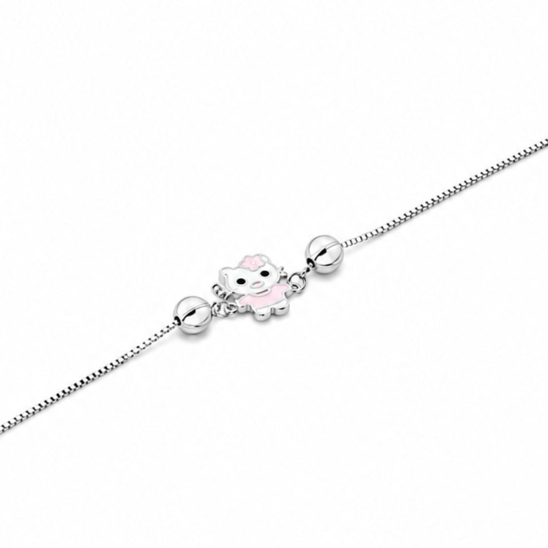 Sweet Kitty 925 Silver Bead Bracelet