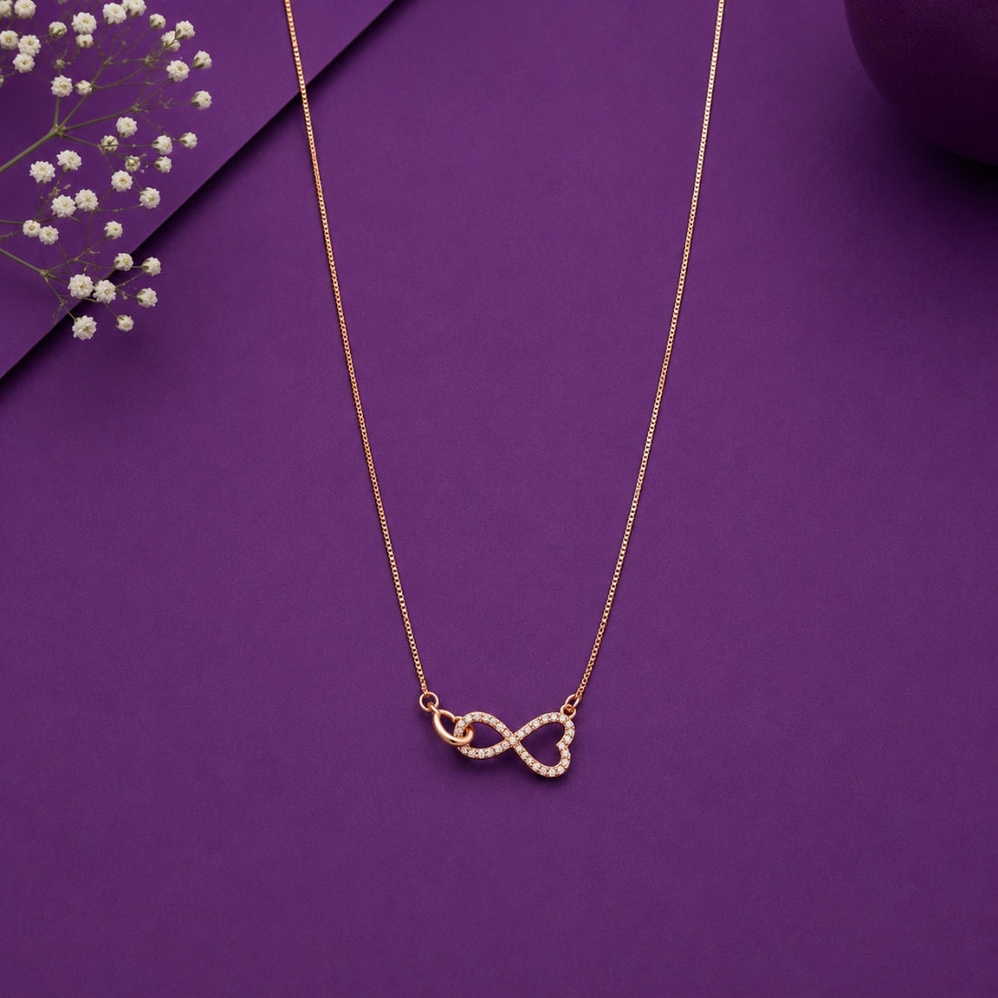 The Interlocking Heart & Infinity 925 Silver Chain