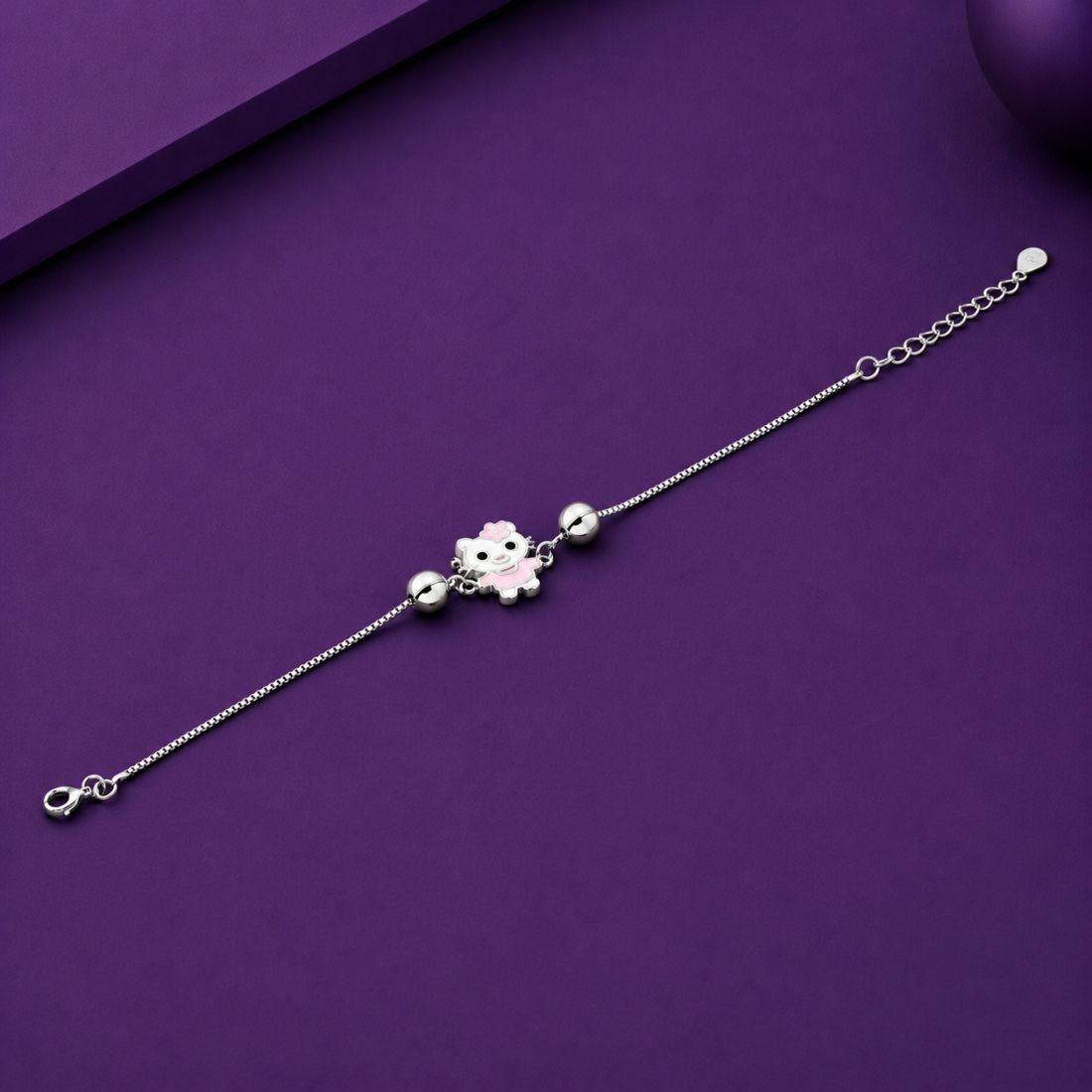 Sweet Kitty 925 Silver Bead Bracelet