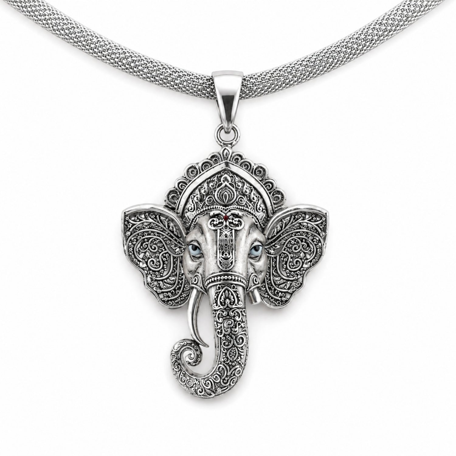 925 Sterling Silver Lord Ganesha Pendant.