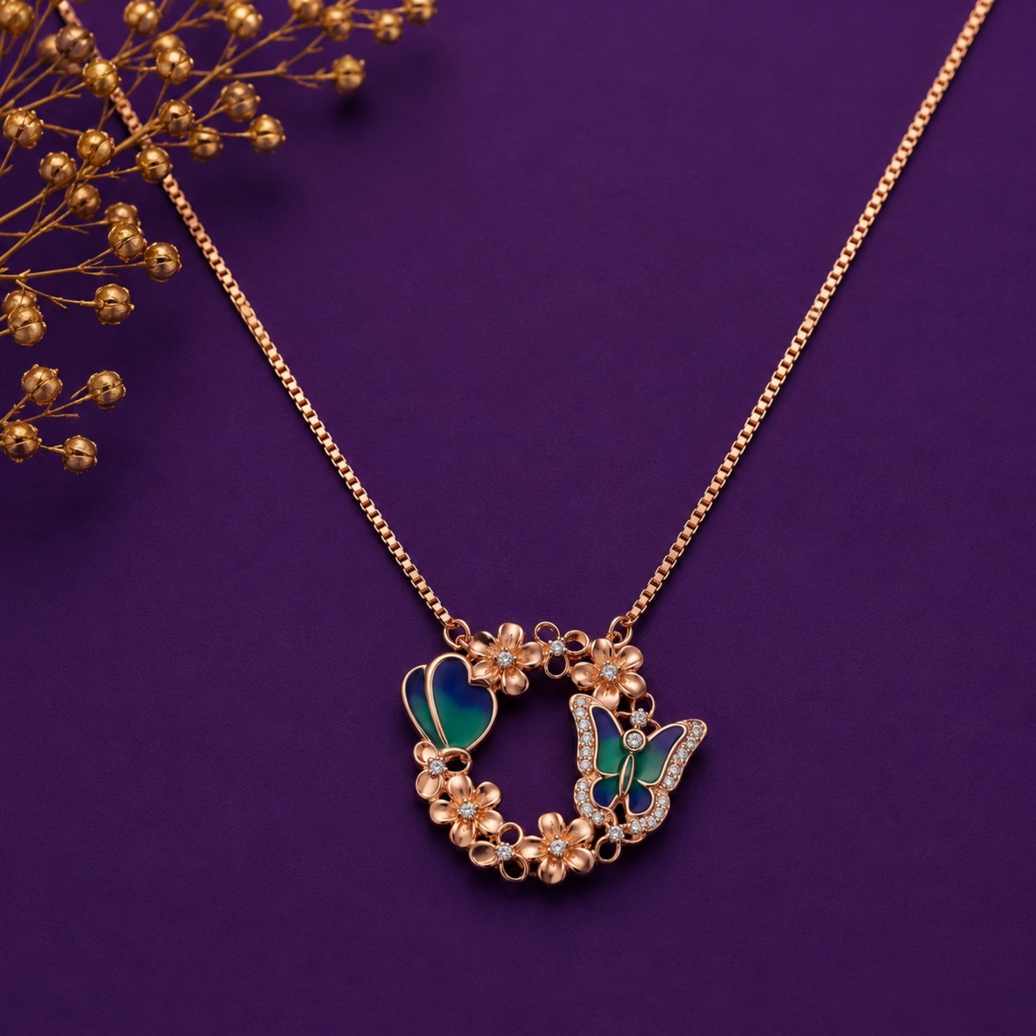 Aura Monarch 925 Silver Rose Gold Chain