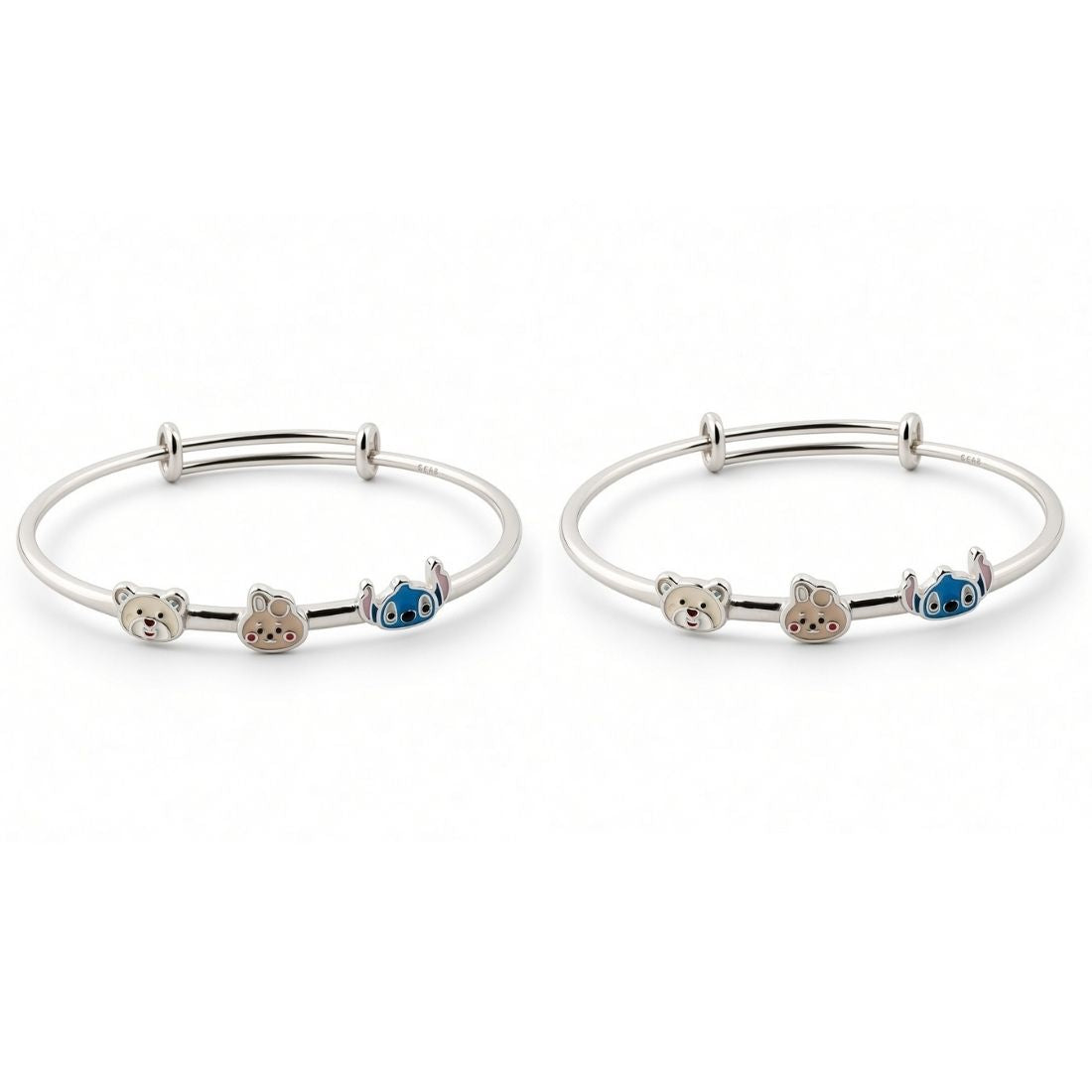 The Playful Pals Enamel 925 Silver Kada set