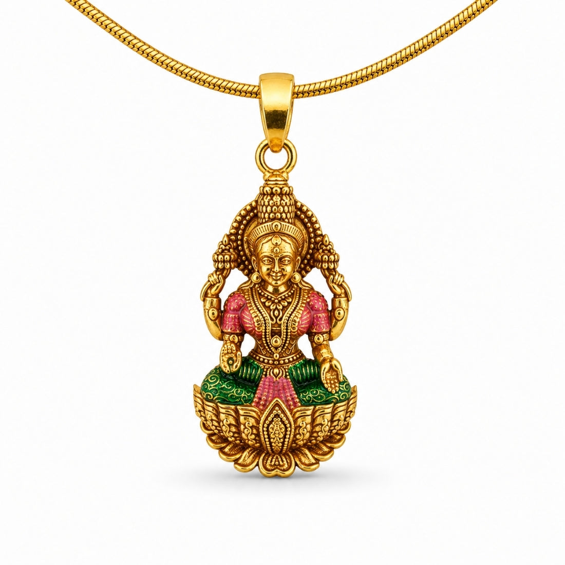 The Divine Lakshmi Prabhavali 925 Silver Gold-Plated Pendant