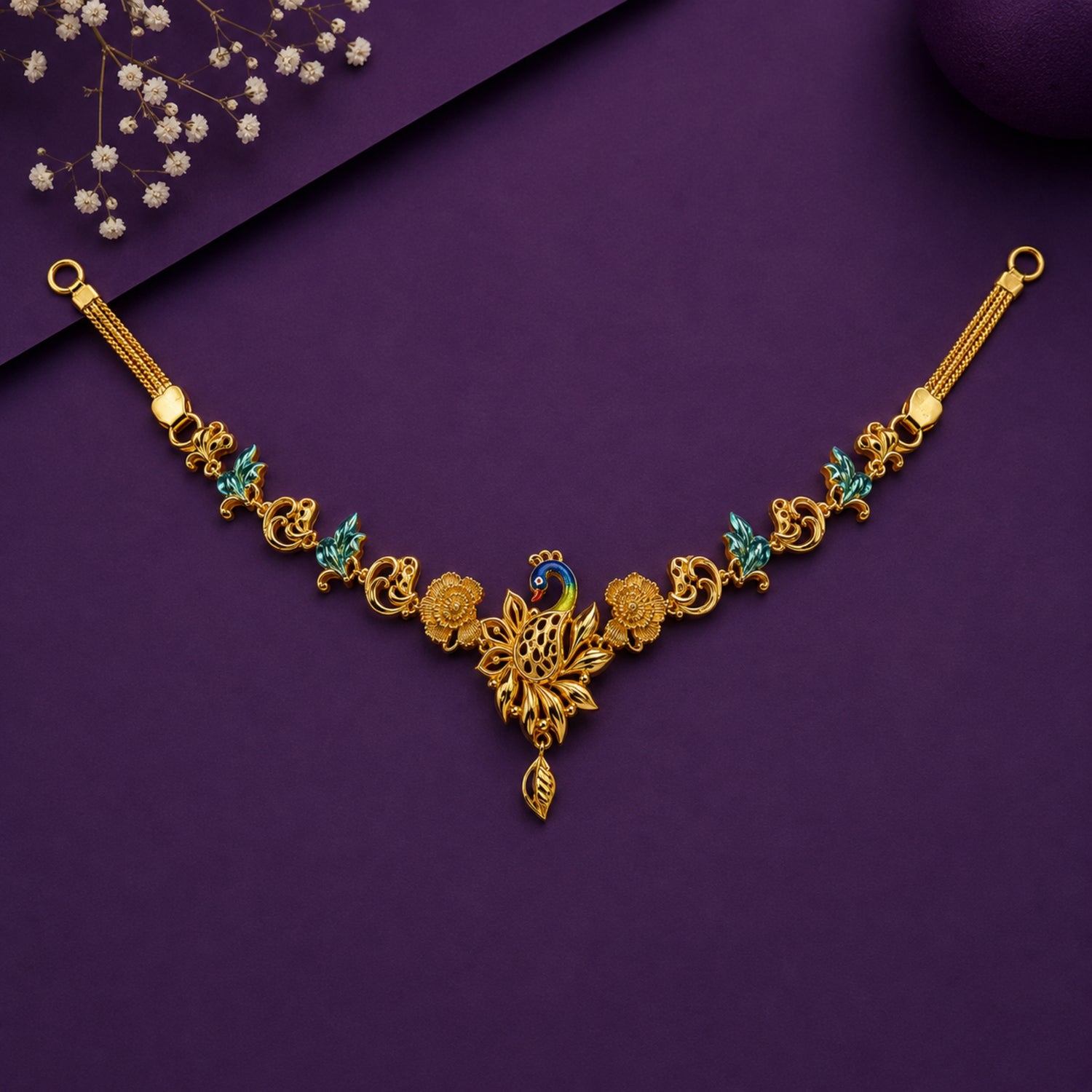 The Neel Mayura Flora Antique Necklace