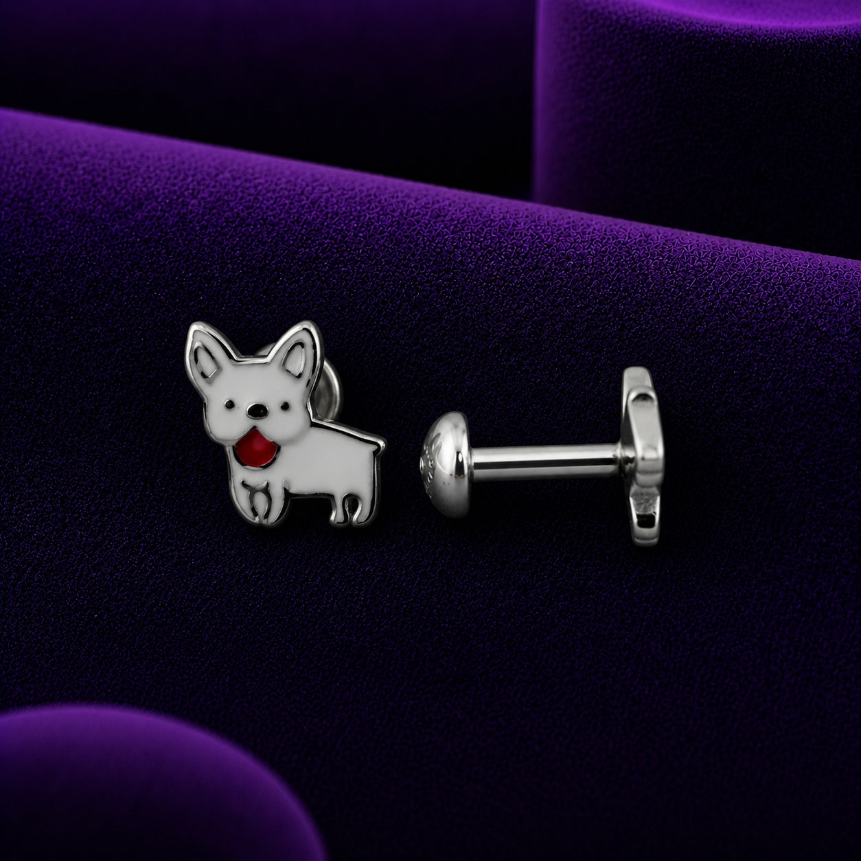 Pippa the Puppy – 925 Sterling Silver Kids Stud