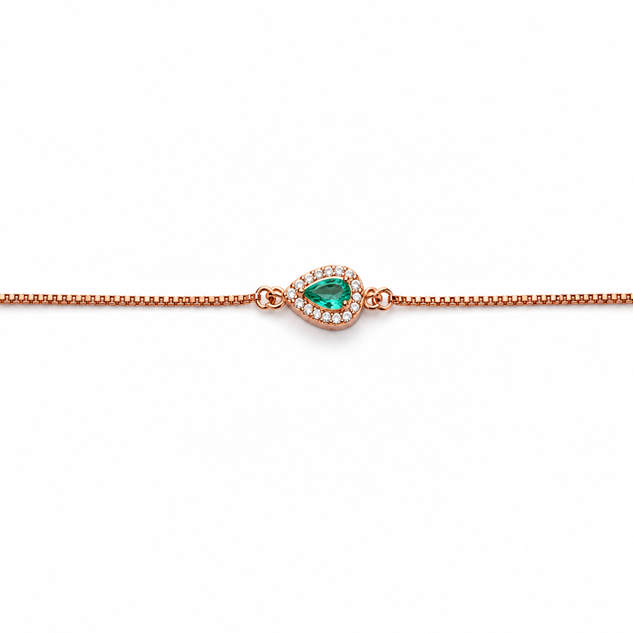 Emerald Empress Teardrop 925 Silver Anklet