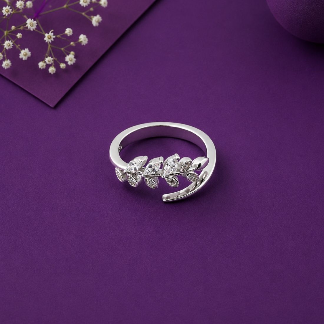 Sterling Silver Laurel Leaf Bypass Ring