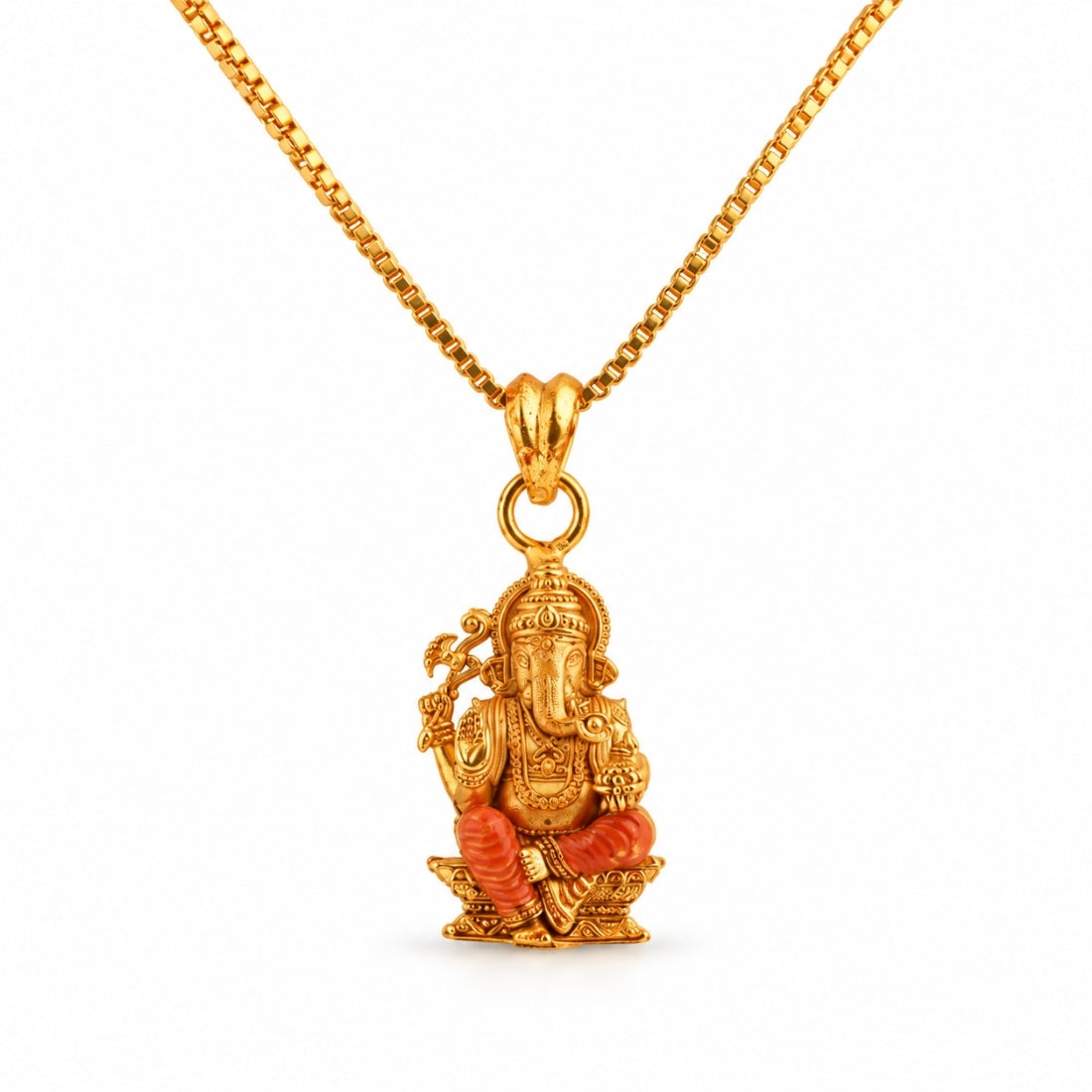The Vinayaka Asana 925 Silver Gold Plated Heritage Pendant
