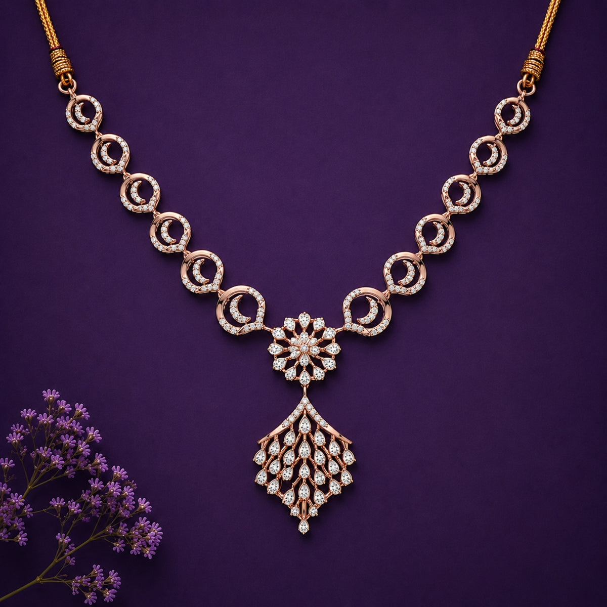 The Crescent Bloom Chandelier Necklace