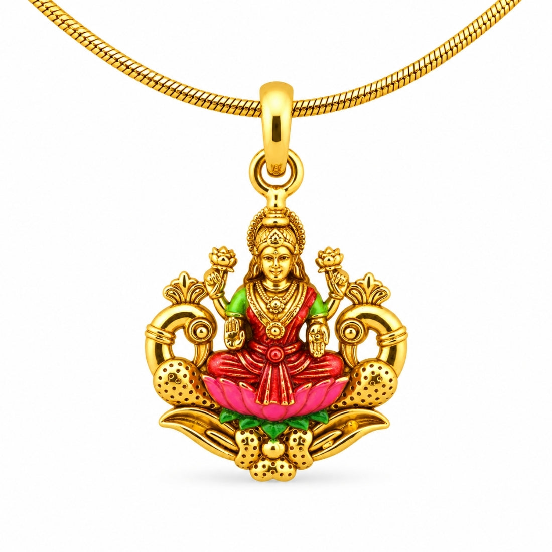 The Lakshmi Mayur Blossom 925 Silver Gold-Plated Pendant