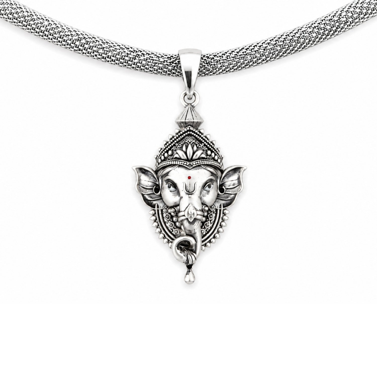 925 Sterling Silver Lord Ganesha Pendant.