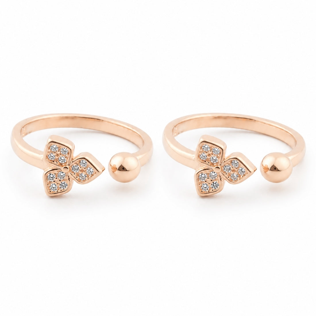 Rose Blossom Adjustable Rose Gold Toe Rings