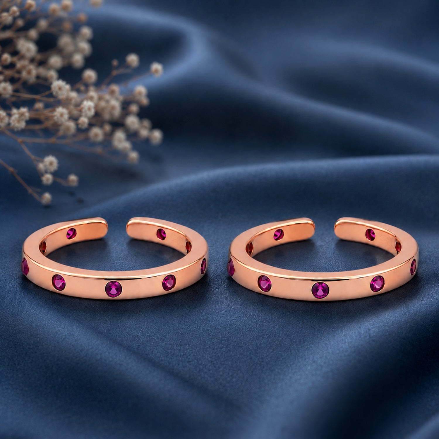 Lavender Dream Rose Gold Toe Rings