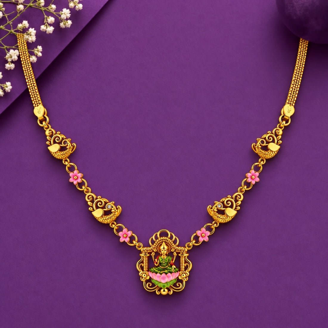 The Divine Lakshmi Peetham & Mayura Garland Necklace
