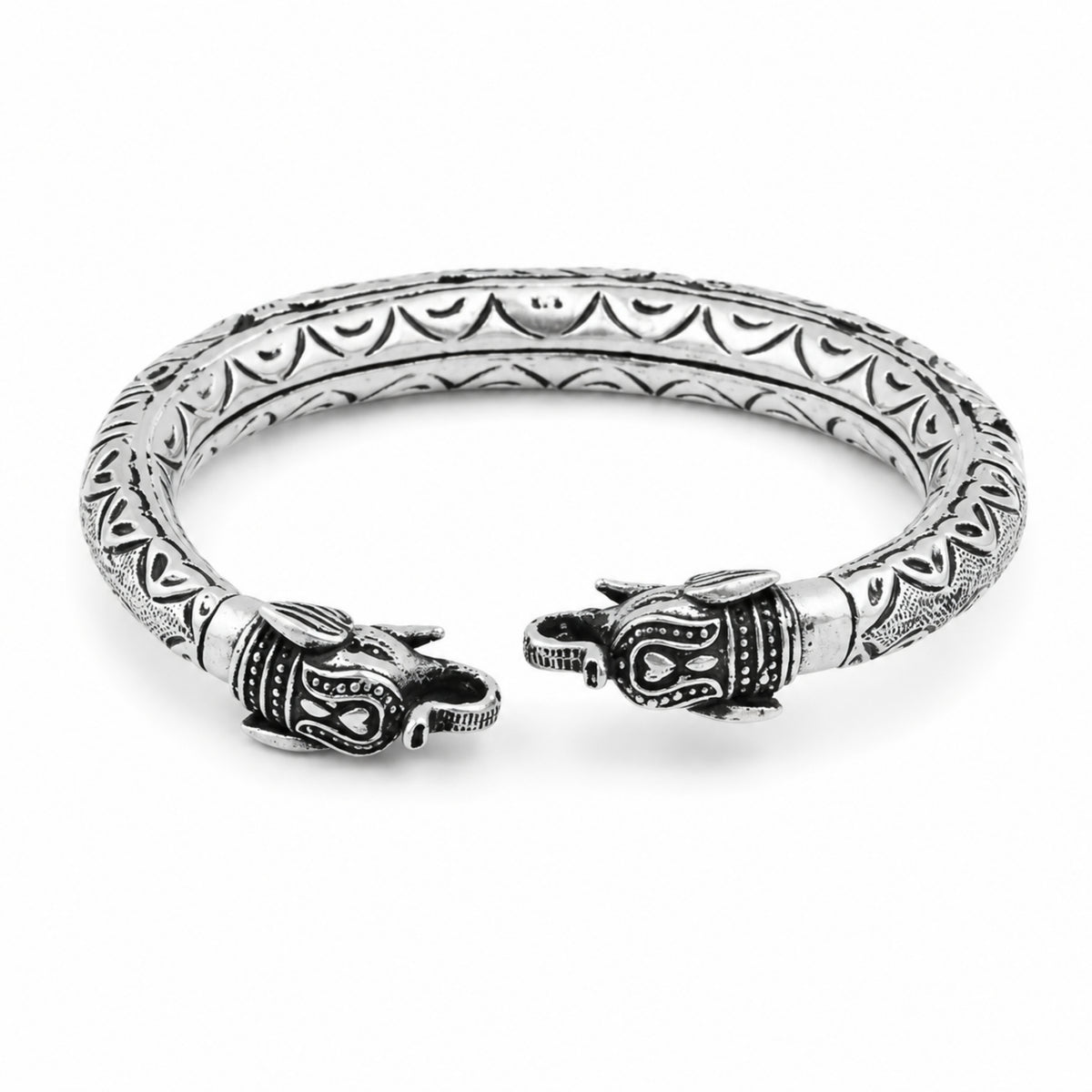 Imperial Gajah 925 Oxidized Silver Elephant Kada