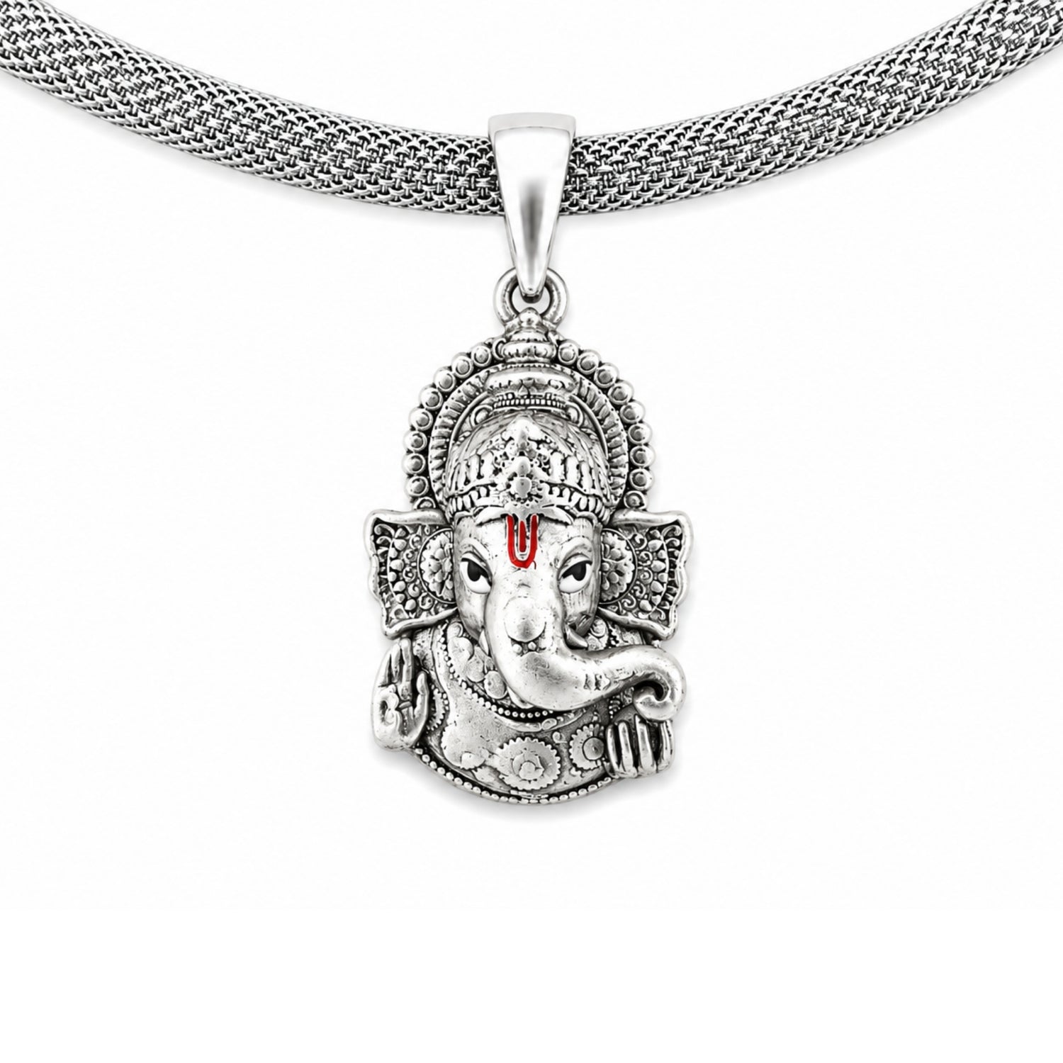 925 Sterling Silver Lord Ganesha Pendant.