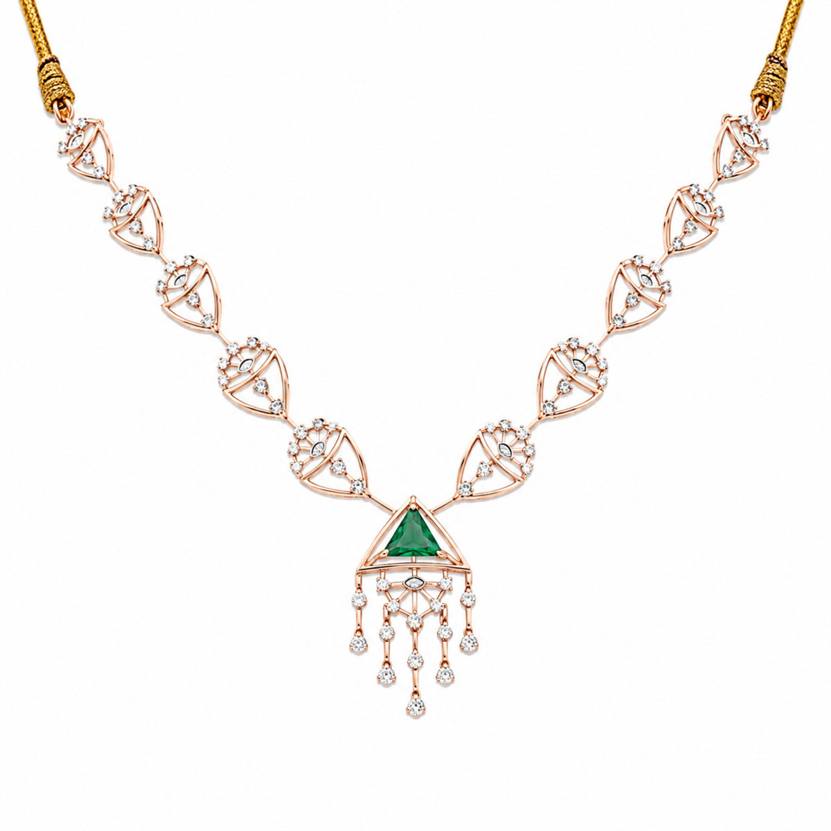 Verdant Chandelier Silver Drop Necklace