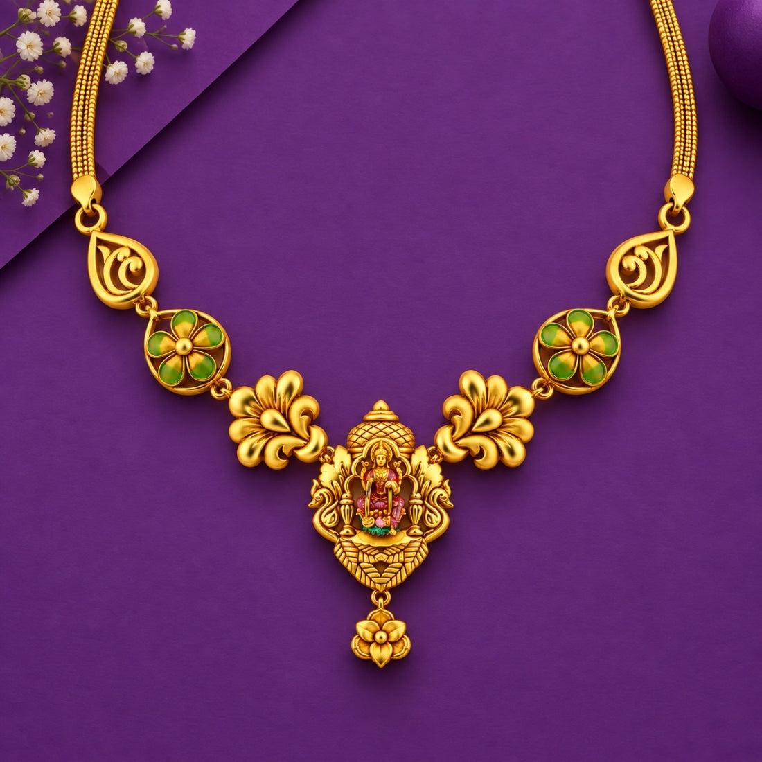 The Padma Lakshmi & Olive Flora Temple 925 Silver Necklace