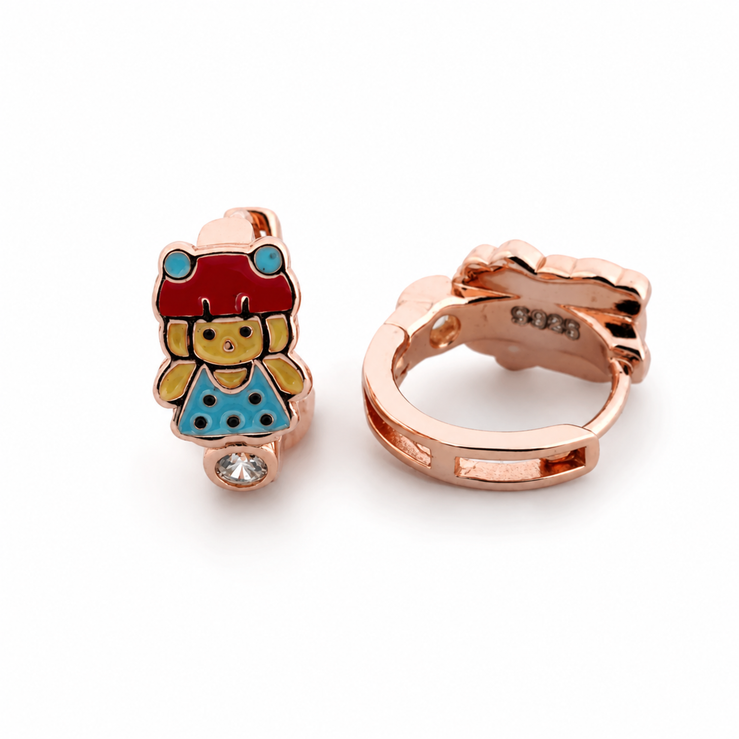 Sweet Storybook Doll 925 Sterling Silver Kids Stud Earrings