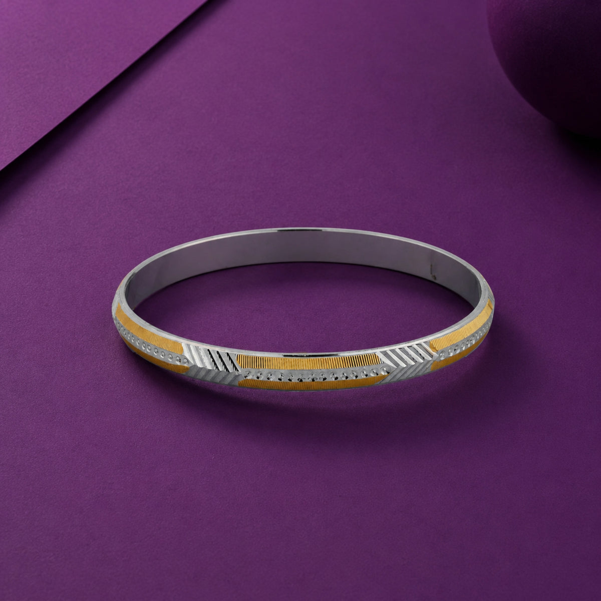 Apex Chevron Two-Tone 925 Silver Kada
