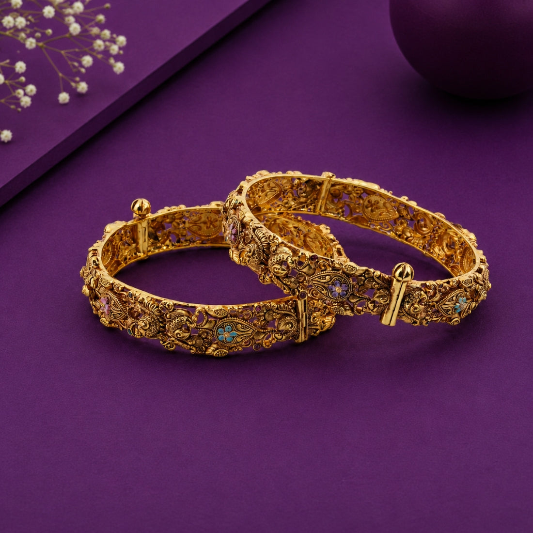 The Mayura Antique Emerald Bangles