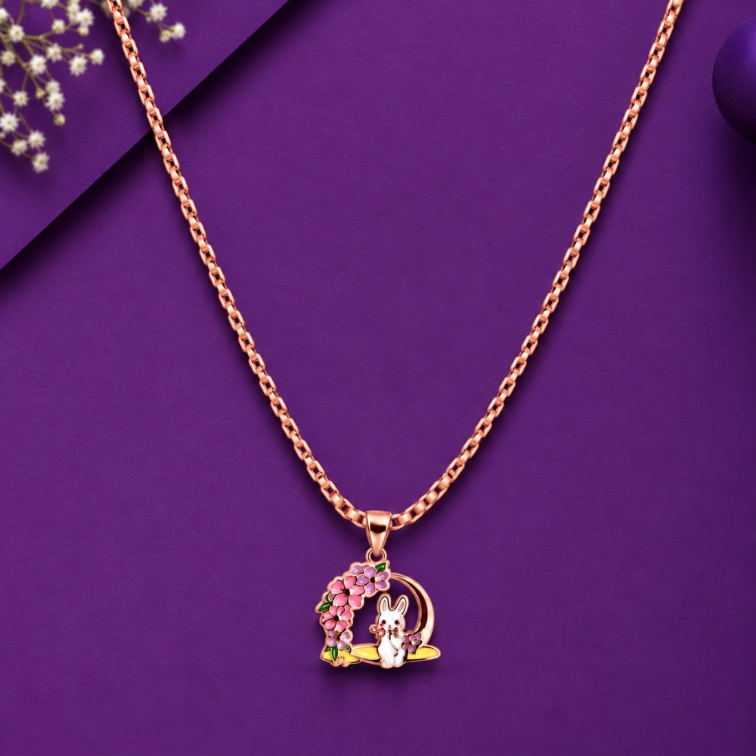 The Blossom Bunny 925 Silver Rose Gold Chain