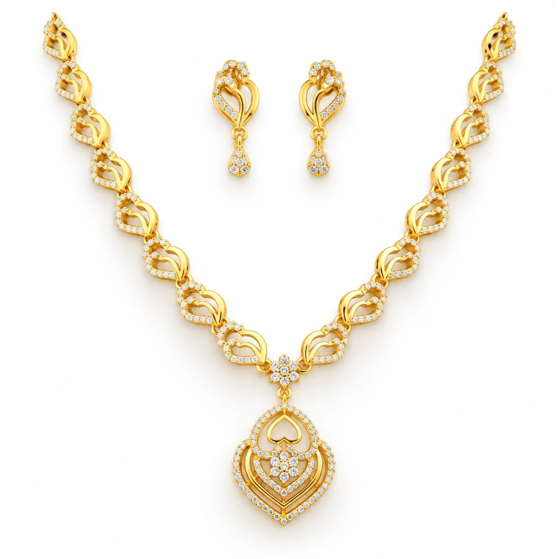 Aura Eternal Gold-Plated CZ Heart Set