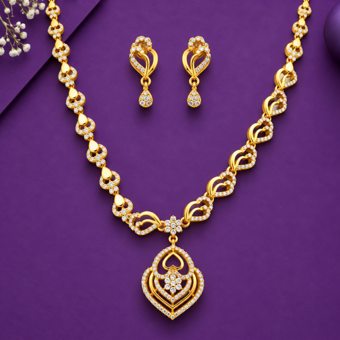 Aura Eternal Gold-Plated CZ Heart Set