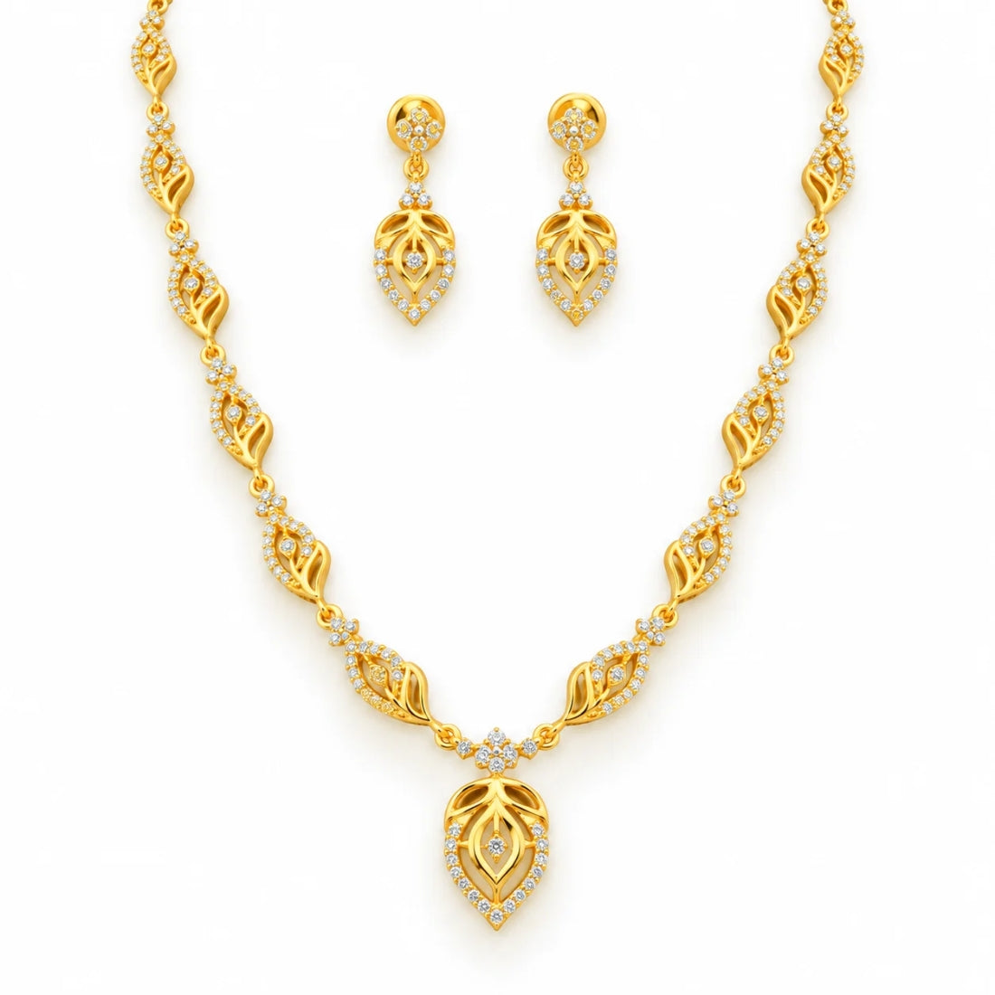 The Golden Vine & Lattice Petal 925 Silver Set