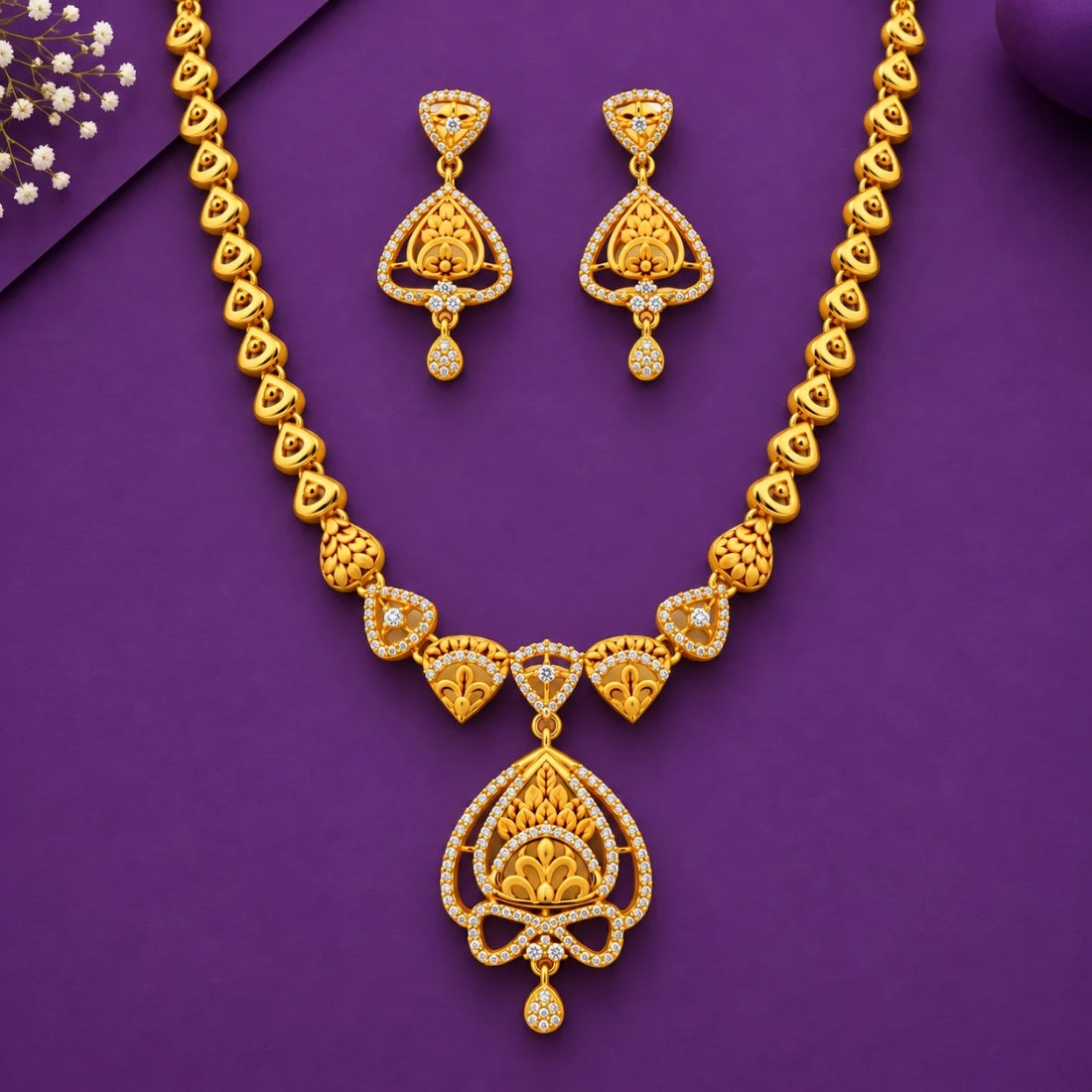 The Golden Lace & Lattice Medallion 925 Silver Set