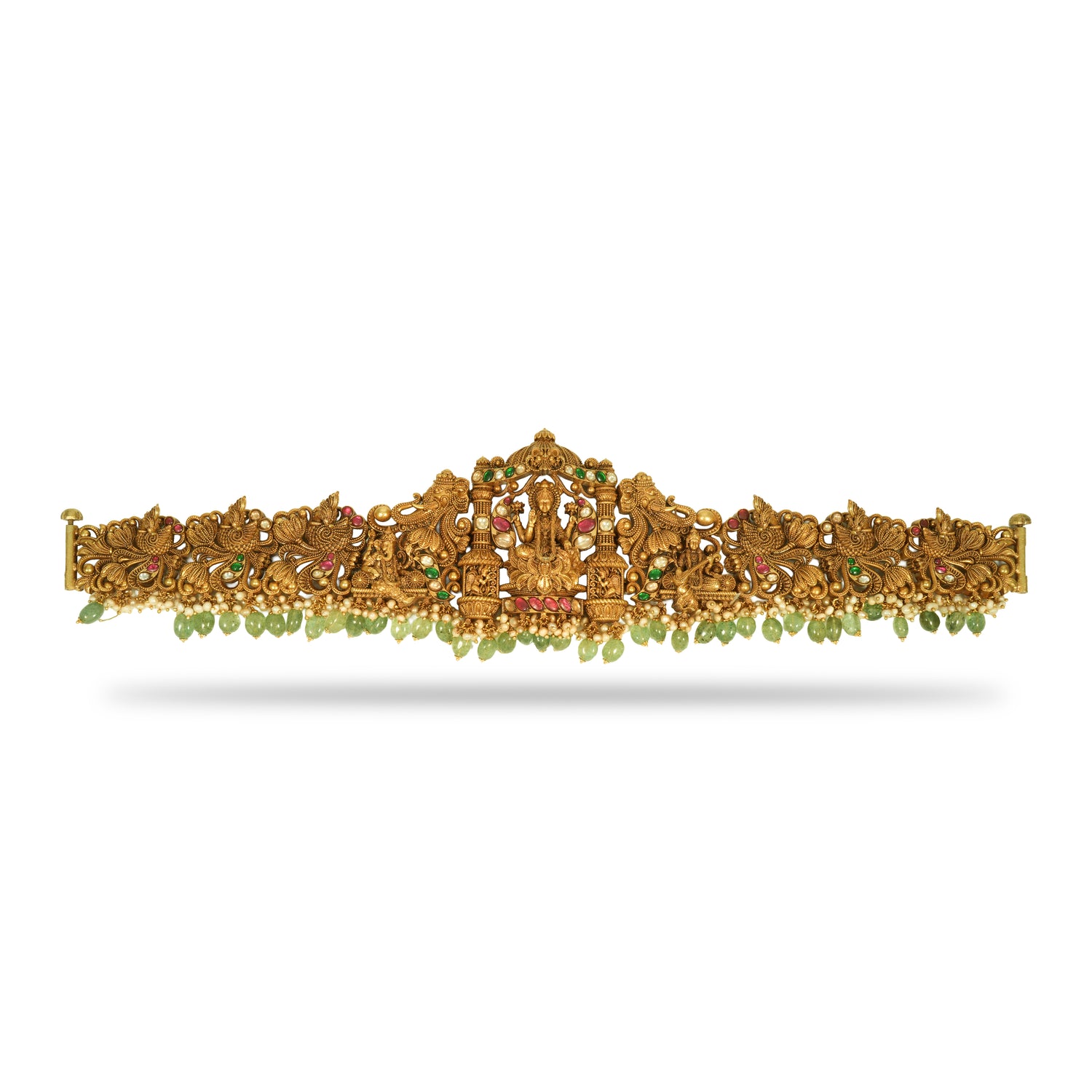 Regal fusion silver zircon ottiyanam radiant gold finish – 402-00075