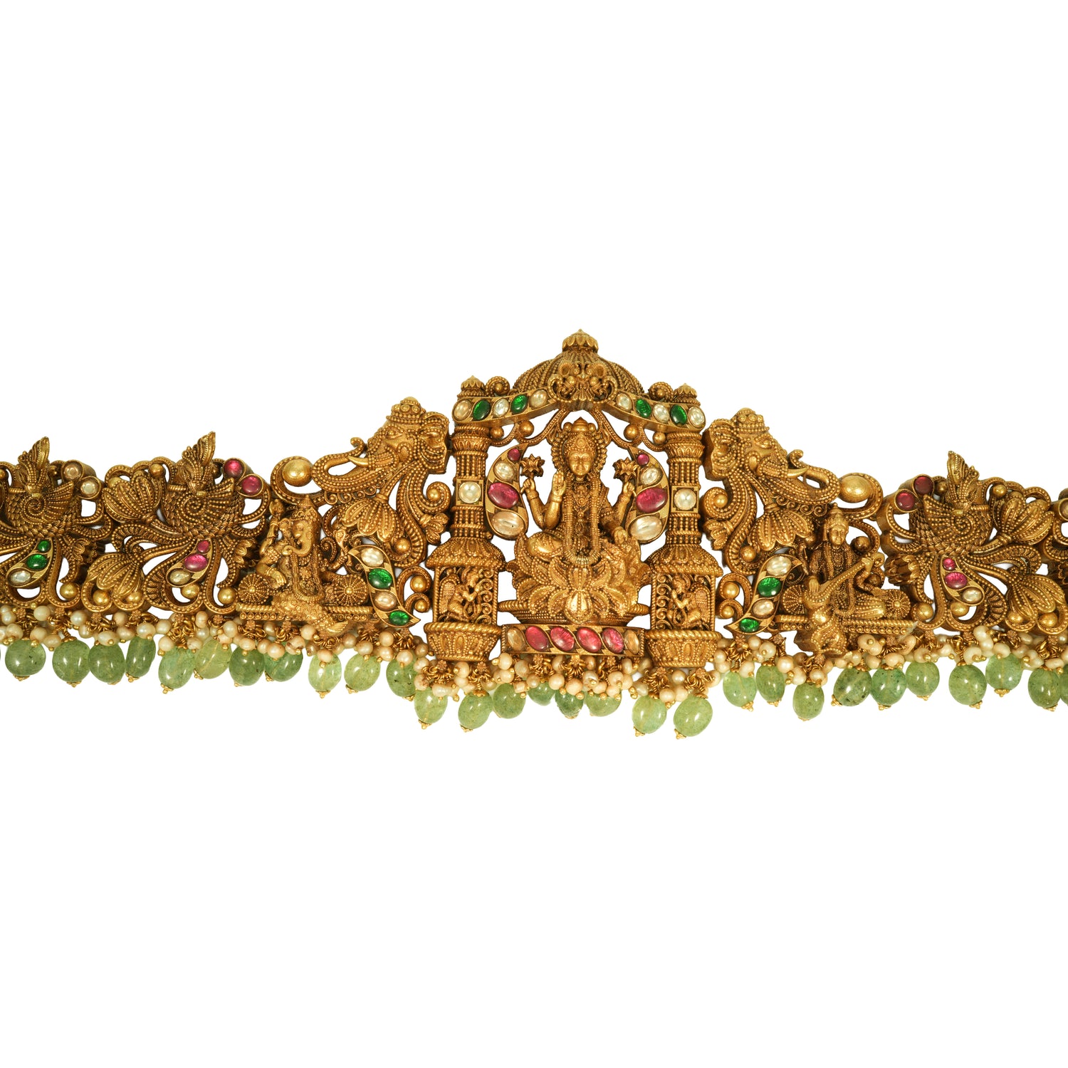 Regal fusion silver zircon ottiyanam radiant gold finish – 402-00075