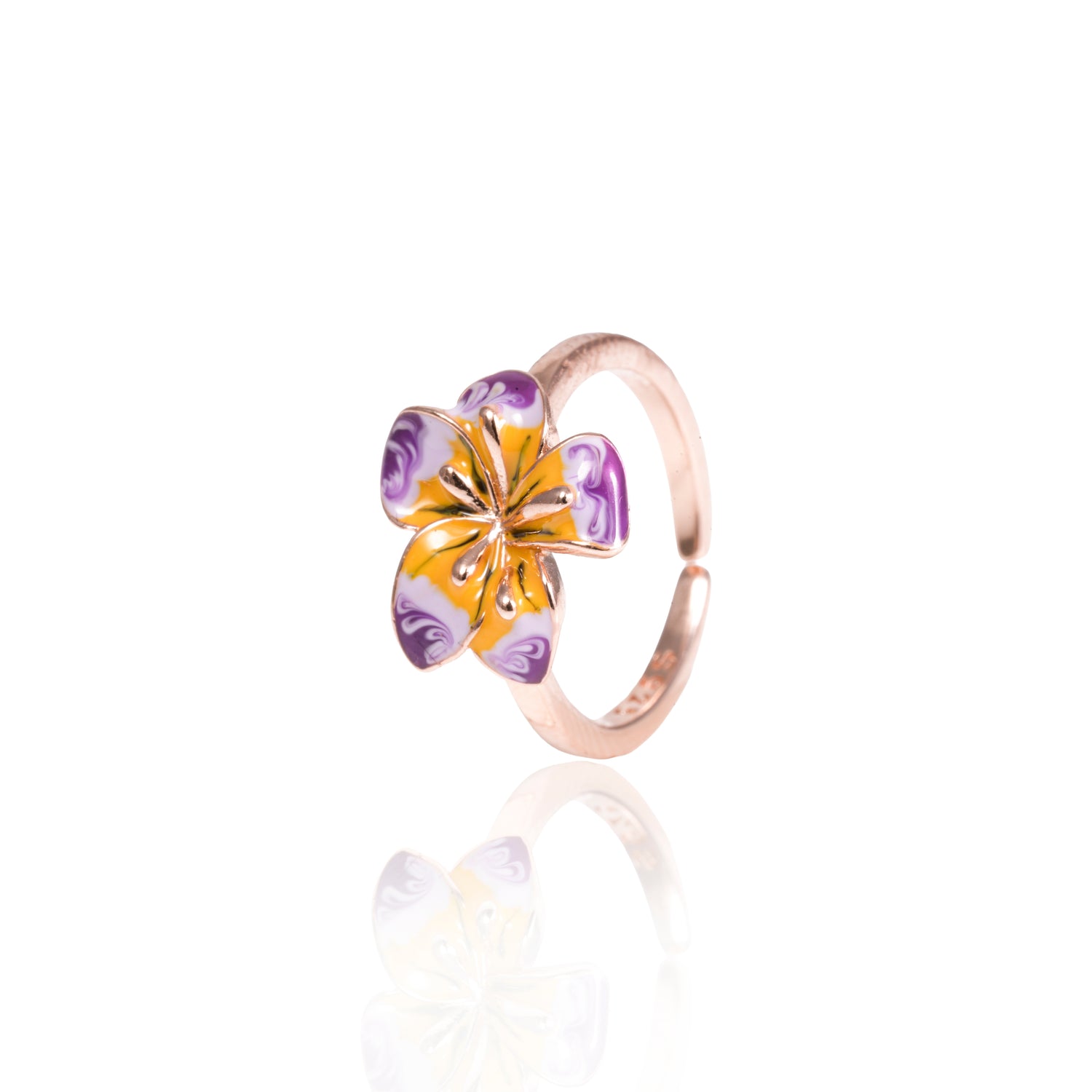 Rosabelle floral grace silver toe ring sunset rose tone – 1010-00028
