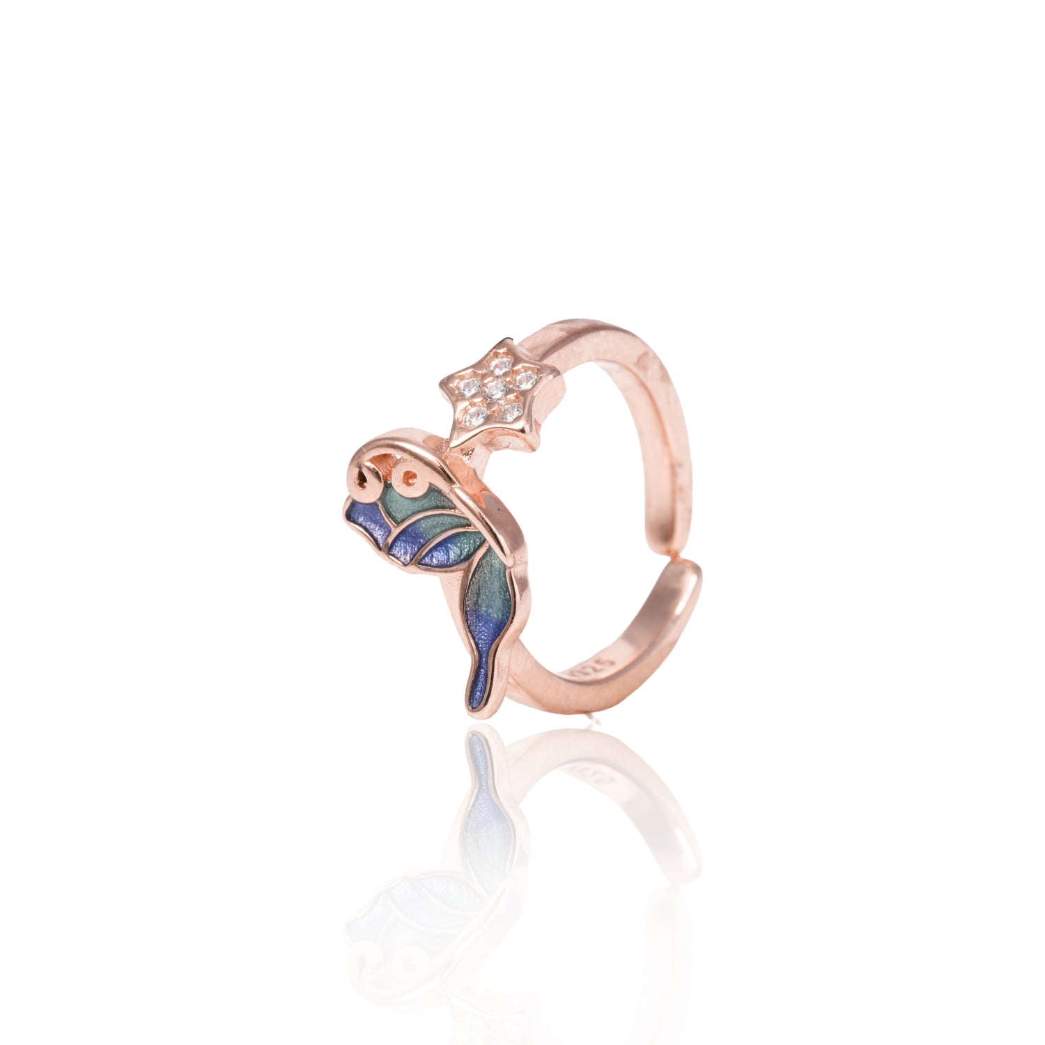 Zayra butterfly bloom silver toe ring sunset rose tone – 1010-00071