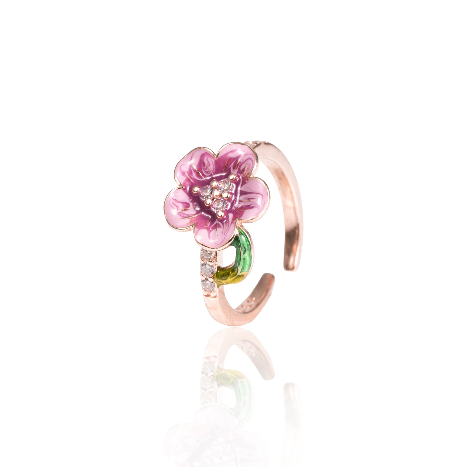 Meher rose radiance silver toe ring sunset rose tone – 1010-00069