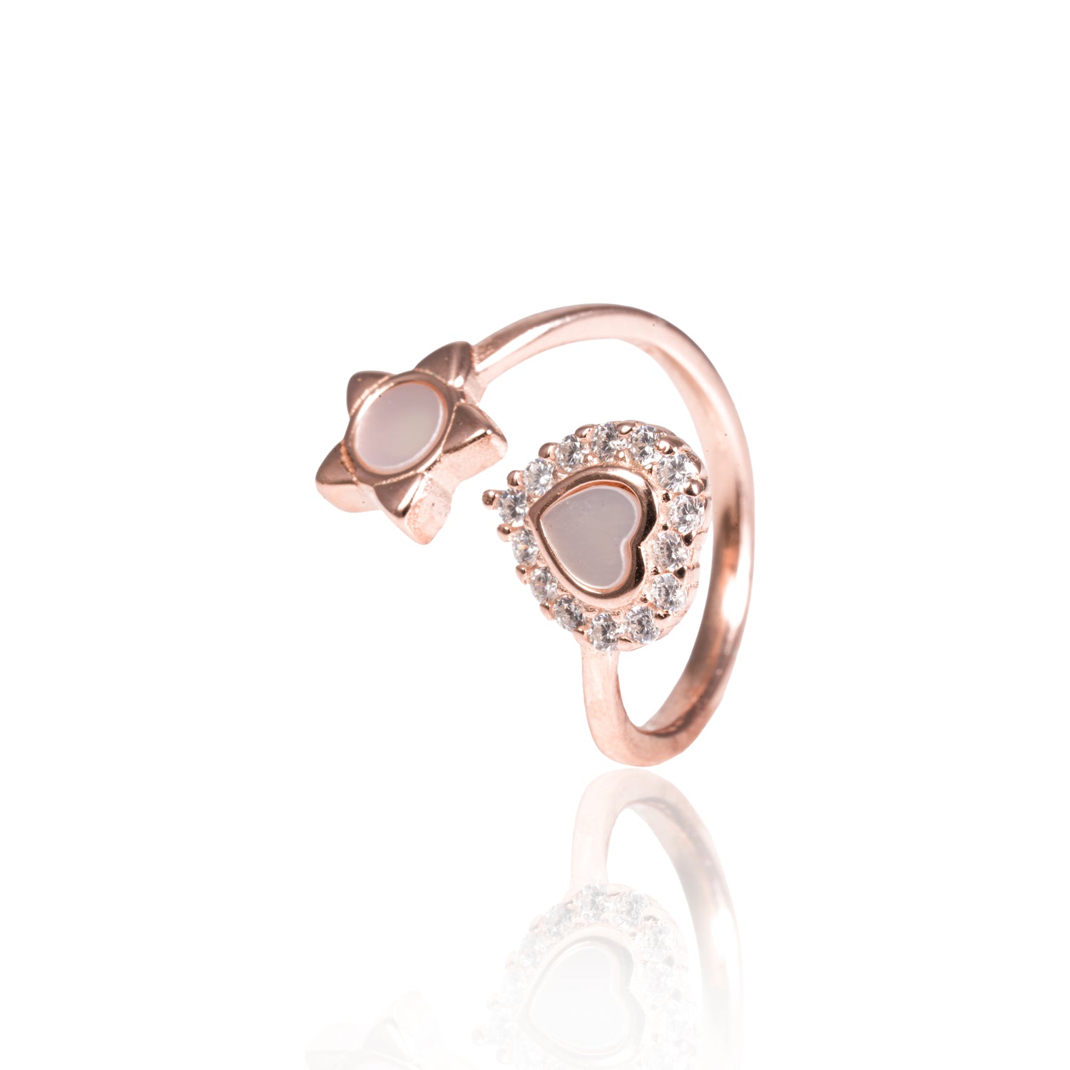 Ishira blossom spark silver toe ring sunset rose tone – 1010-00050